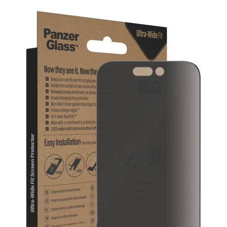 Panzer Glass Privacy Tempered Glass Black Screen Protector - For iPhone 14 Pro