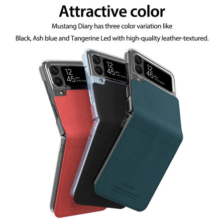 Araree Mustang Diary Black Card Slot Case - For Samsung Galaxy Z Flip4
