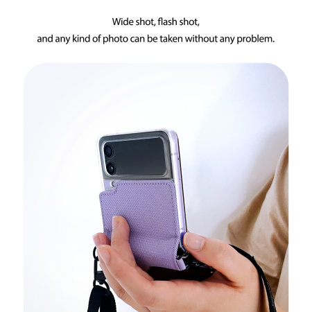 Araree Canvas Diary Purple Case With Adjustable Shoulder Strap - For Samsung Galaxy Z Flip4