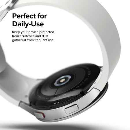 Ringke Stainless Steel Hairline Silver Bezel Protector And Styler - For Samsung Galaxy Watch 4 40mm