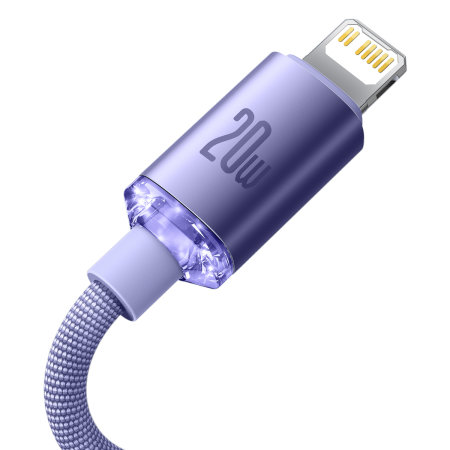 Baseus 20W 1.2m Crystal Shine USB-C to Lightning Cable - Purple