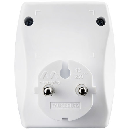 Masterplug UK To EU Travel Adapter With 2 USB-A  Ports - White