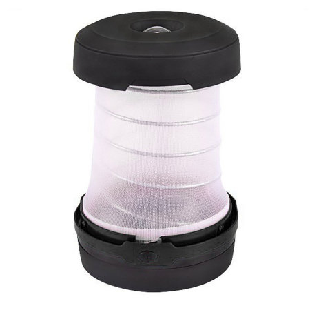 Auraglow 2 Pack Folding LED 2-in-1 Camping Lantern and Torch - Black