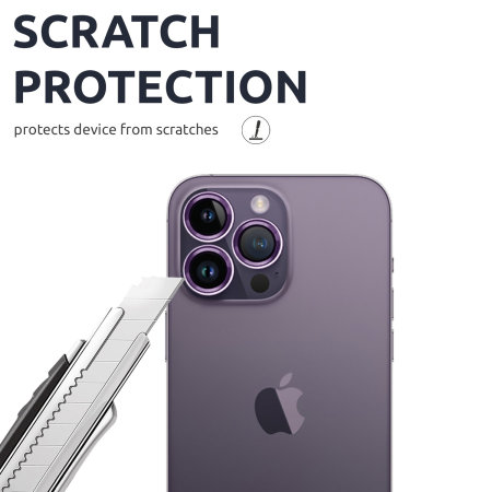Olixar Purple Metal Ring Camera Lens Protector - For iPhone 14 Pro Max