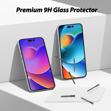 Whitestone Dome 2 Pack Tempered Glass Screen Protectors with UV Lamp - For iPhone 14 Pro