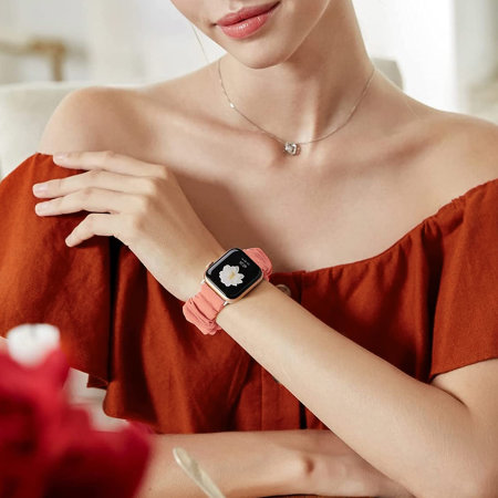 Olixar Apple Watch Peach Scrunchies Band - For Apple Watch 5 44mm