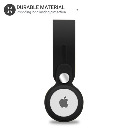 Official Apple AirTag and Olixar Soft Silicone Black Luggage Loop