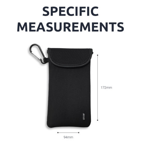 Olixar Neoprene Black Pouch with Card Slot - For iPhone 14