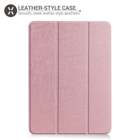 Olixar Rose Gold Leather-Style Stand Case - For iPad Pro 11" 2022