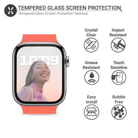 Olixar Soft Full Cover Screen Protector - For Apple Watch Series 8 45mm