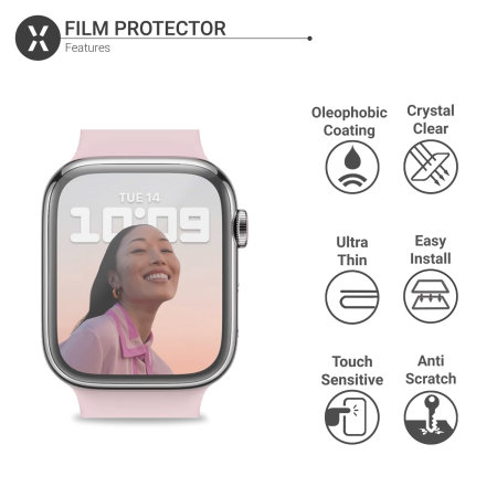 Olixar 2 Pack Film Screen Protector - For Apple Watch Series 8 45mm