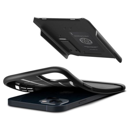 Spigen Slim Armor Ultra-Thin Black Stand Case - For iPhone 14