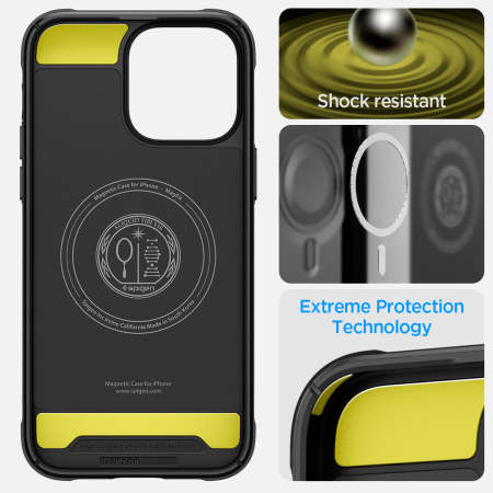 Spigen Rugged Armor Matte Black MagSafe Case - For iPhone 14 Pro
