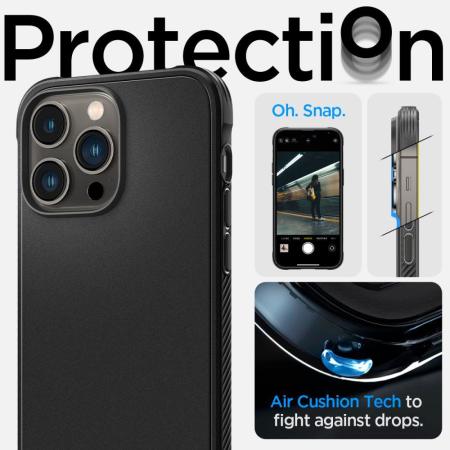 Spigen Rugged Armor Matte Black MagSafe Case - For iPhone 14 Pro Max
