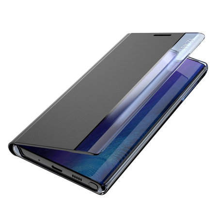 Clear View Black Stand Wallet Case - For Samsung Galaxy A04s