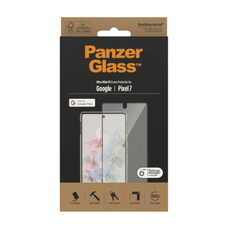 PanzerGlass Anti-microbial Tempered Glass Screen Protector - For Google Pixel 7