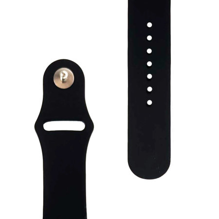 Olixar Black Silicone Sport Strap - For Apple Watch SE 2022 44mm