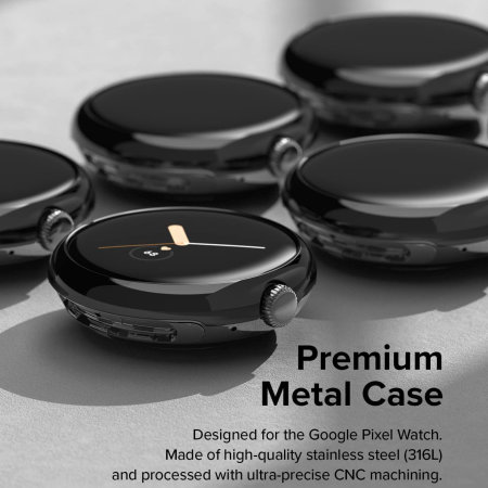 Ringke Stainless Steel Glossy Black Bezel Styling - For Google Pixel Watch