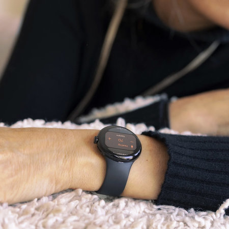 Olixar Black Soft For Sport - Strap Watch Silicone Pixel Large Google
