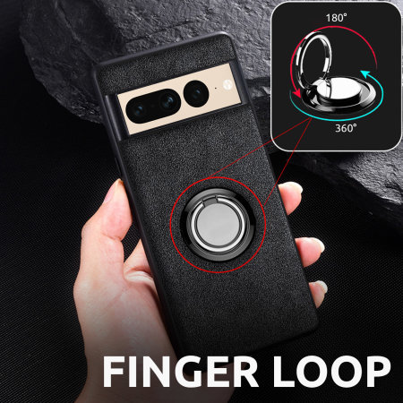 Olixar Finger Ring Black Stand Case - For Google Pixel 7 Pro