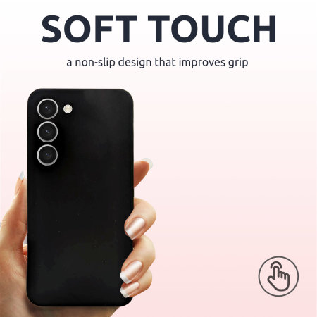 Olixar Soft Silicone Black Case - For Samsung Galaxy S23 Plus