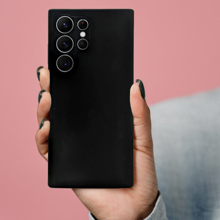Olixar Soft Silicone Black Case - For Samsung Galaxy S23 Ultra