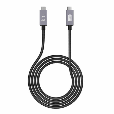 Kit Braided Black USB-C to USB-C Charging Cable 1m - For MacBook Pro 16" 2022