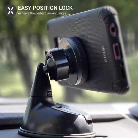 Olixar Black Magnetic Windscreen And Dashboard Mount Car Phone Holder - For iPhone 14 Pro Max