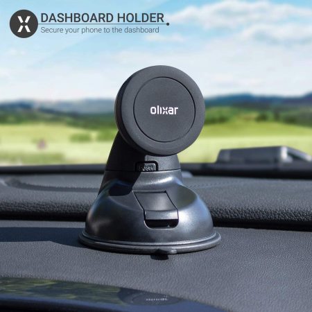 Olixar Black Magnetic Windscreen And Dashboard Mount Car Phone Holder - For iPhone 14 Pro Max