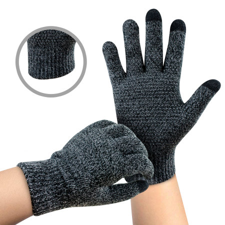 Olixar 2 Pack Touch Screen Smart Gloves - Dark Grey