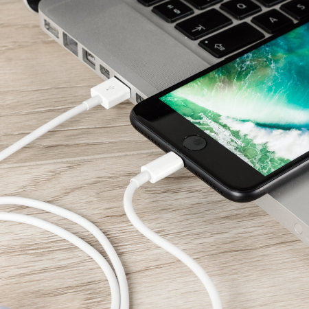 Olixar White USB-A to Lightning Charge & Sync Cable 2M - For iPhone 13