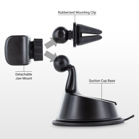 Olixar TriMount Windscreen, Dashboard & Vent Car Phone Holder - For iPhone 14 Pro