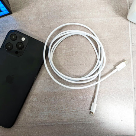 Olixar 1.5m White 27W USB-C To Lightning Cable - For iPhone 14 Pro