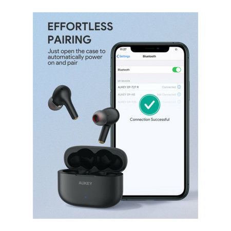 Aukey Black EP-T27 True Wireless Water Resistant Earbuds