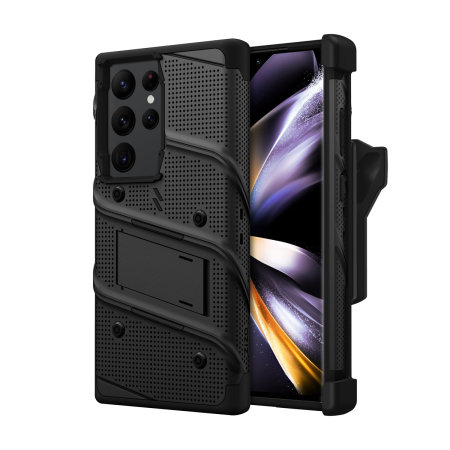 Zizo Bolt Black Tough Case and Screen Protector - For Samsung Galaxy S23 Ultra