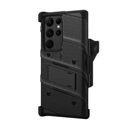 Zizo Bolt Black Tough Case and Screen Protector - For Samsung Galaxy S23 Ultra