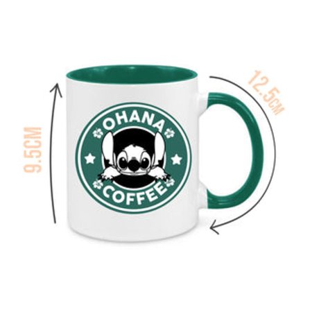 LoveCases Ohana Coffee Green Handle Mug