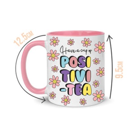 LoveCases Positivi-tea Pink Handle Mug