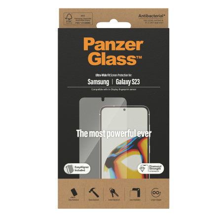 PanzerGlass Anti-Bacterial Tempered Glass Screen Protector - For Samsung Galaxy S23