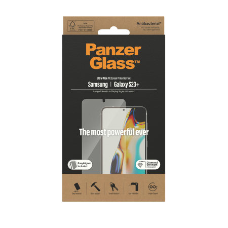 PanzerGlass Anti-Bacterial Tempered Glass Screen Protector - For Samsung Galaxy S23 Plus