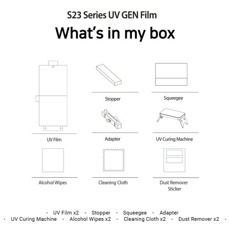 Whitestone 2 Pack UV Hard Film Screen Protectors - For Samsung Galaxy S23