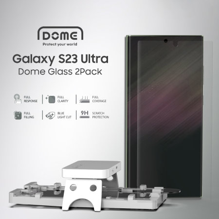Whitestone Dome 2 Pack Tempered Glass Screen Protectors with UV Lamp - For Samsung Galaxy S23 Ultra