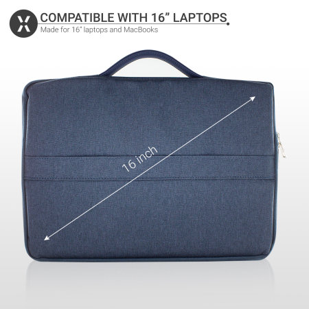 Olixar Navy Blue Canvas Bag With Handle - For Macbook Pro 16" 2021