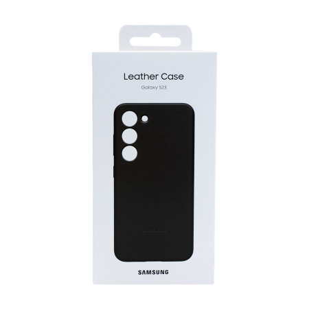 Official Samsung Leather Cover Black Case - For Samsung Galaxy S23