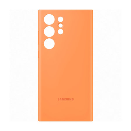 Official Samsung Silicone Cover Orange Case - For Samsung Galaxy S23 Ultra