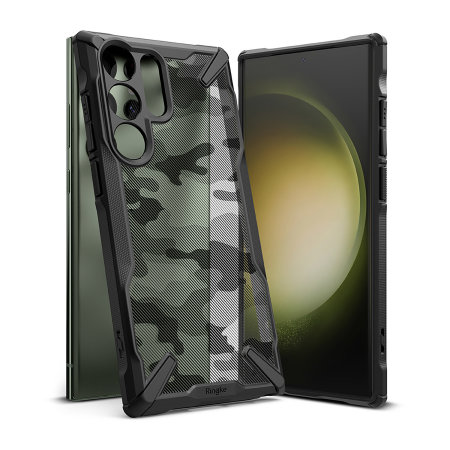 Ringke Fusion X Design Camo Black Case - For Samsung Galaxy S23 Ultra