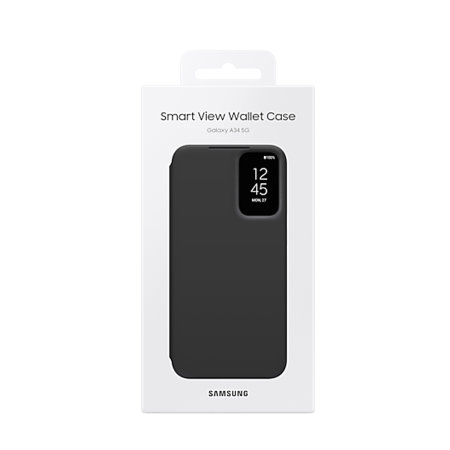Official Samsung Black Smart View Wallet Case - For Samsung Galaxy A34 5G
