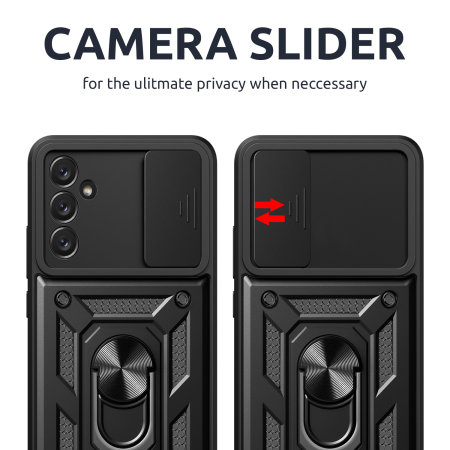 Olixar Black Camera Protection Case with Kickstand - For Samsung Galaxy A14