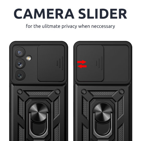 Olixar Black Camera Protection Case with Kickstand - For Samsung Galaxy A34 5G