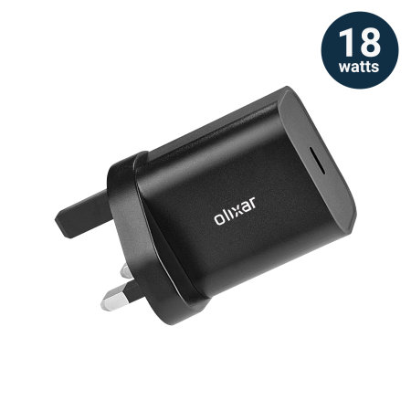 Olixar Black 20W Fast Mains Charger & USB to Lightning 1.5m Cable - For iPhone 14 Plus